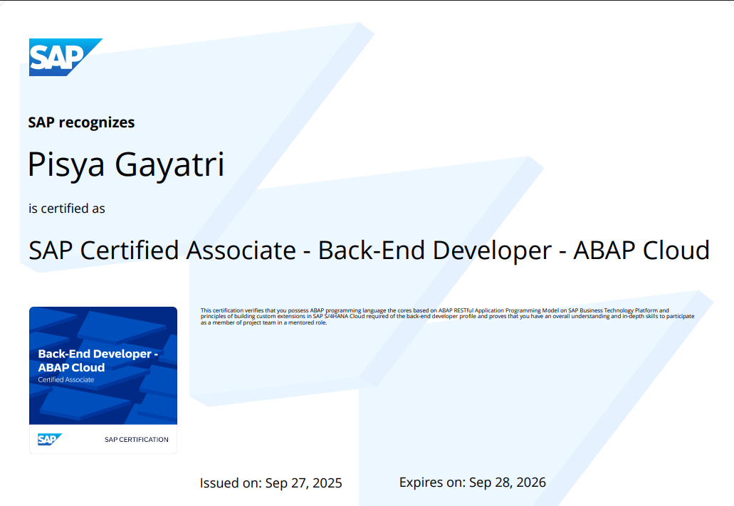 sap certificate